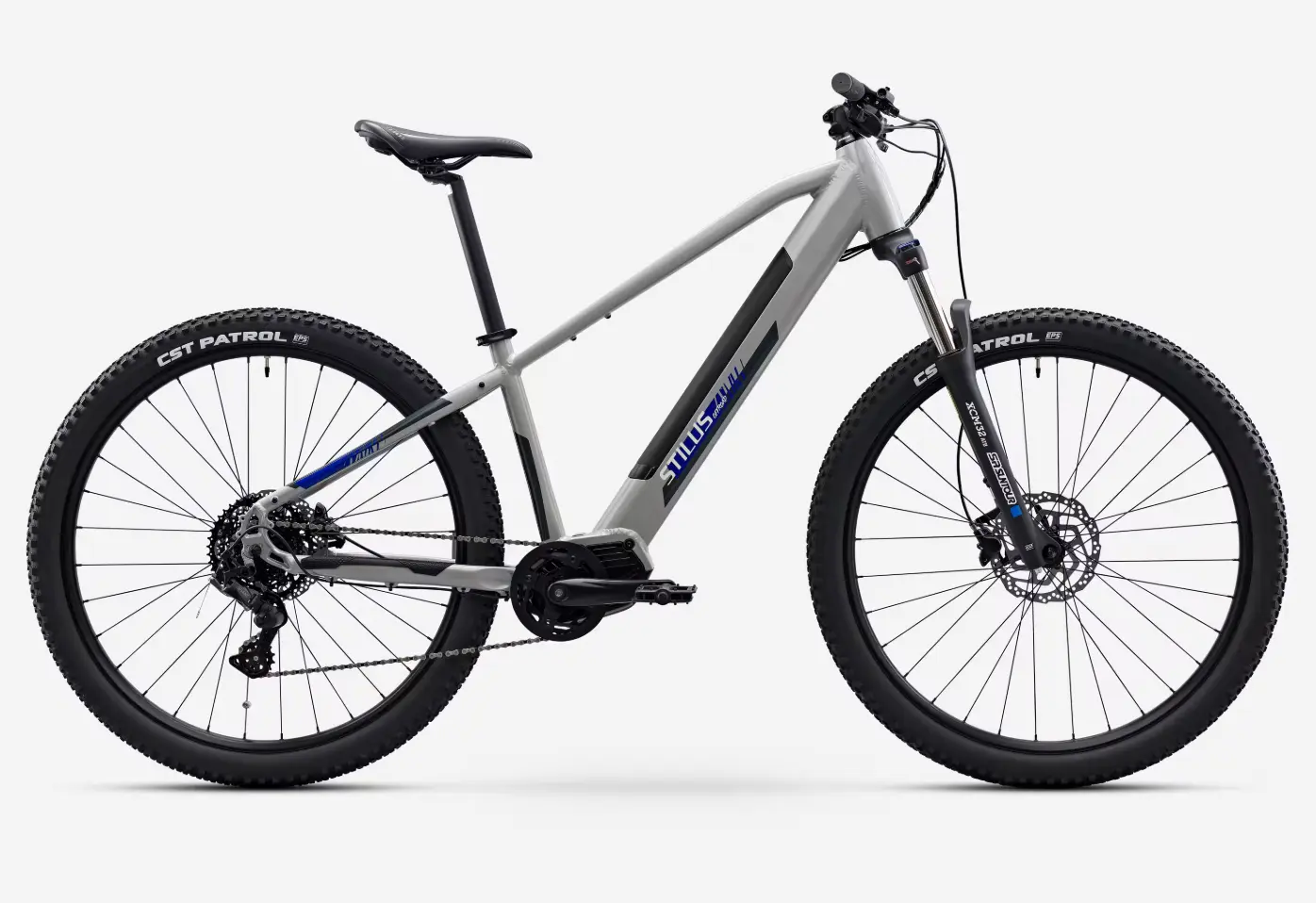Stilus all-terrain electric rental bike, full side view